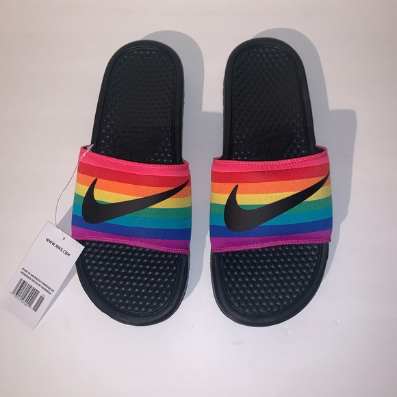 rainbow nike sandals